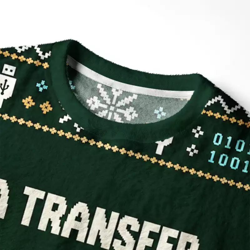 Soulisfree Data Transfer Dogs Fuzzy Crewneck Sweater