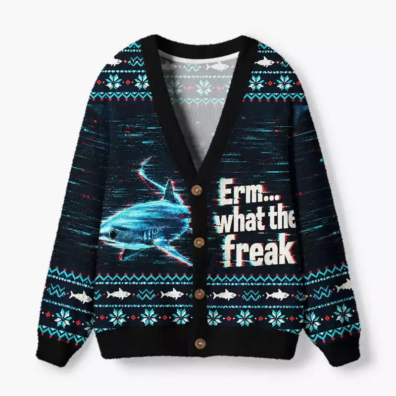 Soulisfree Ern What the Freak Fuzzy Cardigan Sweater