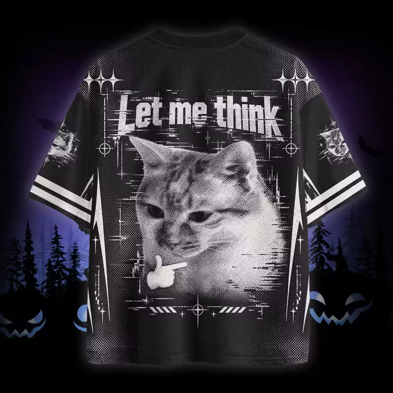 Soulisfree Funny Cat Let Me Think Mesh Jersey