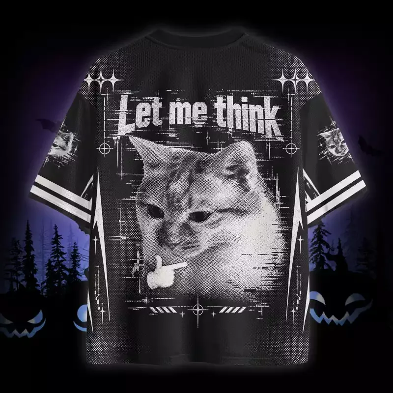 Soulisfree Funny Cat Let Me Think Mesh Jersey