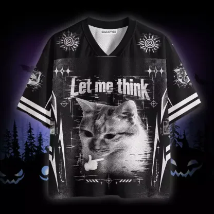 Soulisfree Funny Cat Let Me Think Mesh Jersey