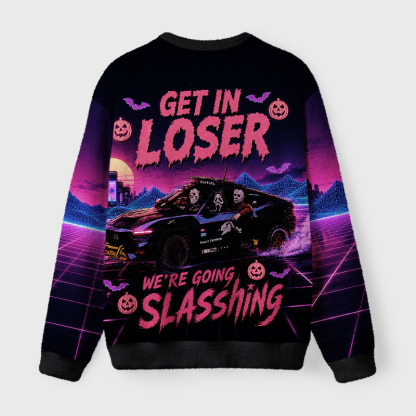 Soulisfree Get In Loser Sweatshirt Fuzzy Crewneck Sweater