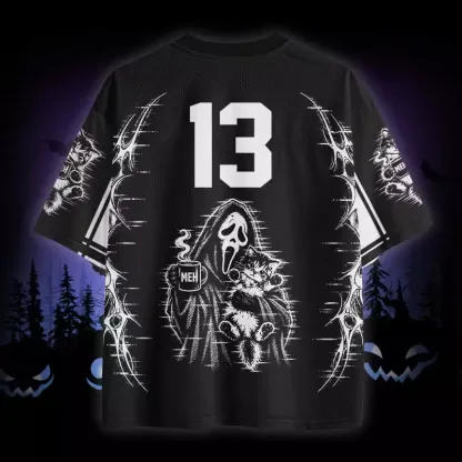 Soulisfree Ghostface Kitten MEH Coffee Mesh Jersey