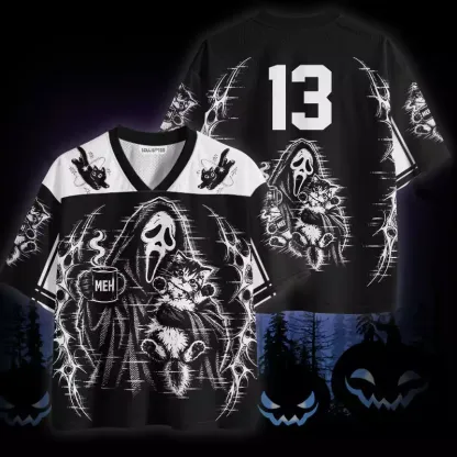 Soulisfree Ghostface Kitten MEH Coffee Mesh Jersey