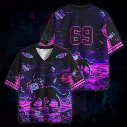 Soulisfree Glitch Cat in Space Mesh Jersey