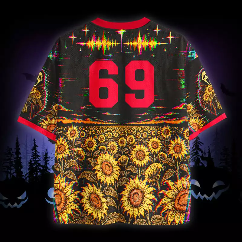 Soulisfree Glitch Sunflower Field Mesh Jersey