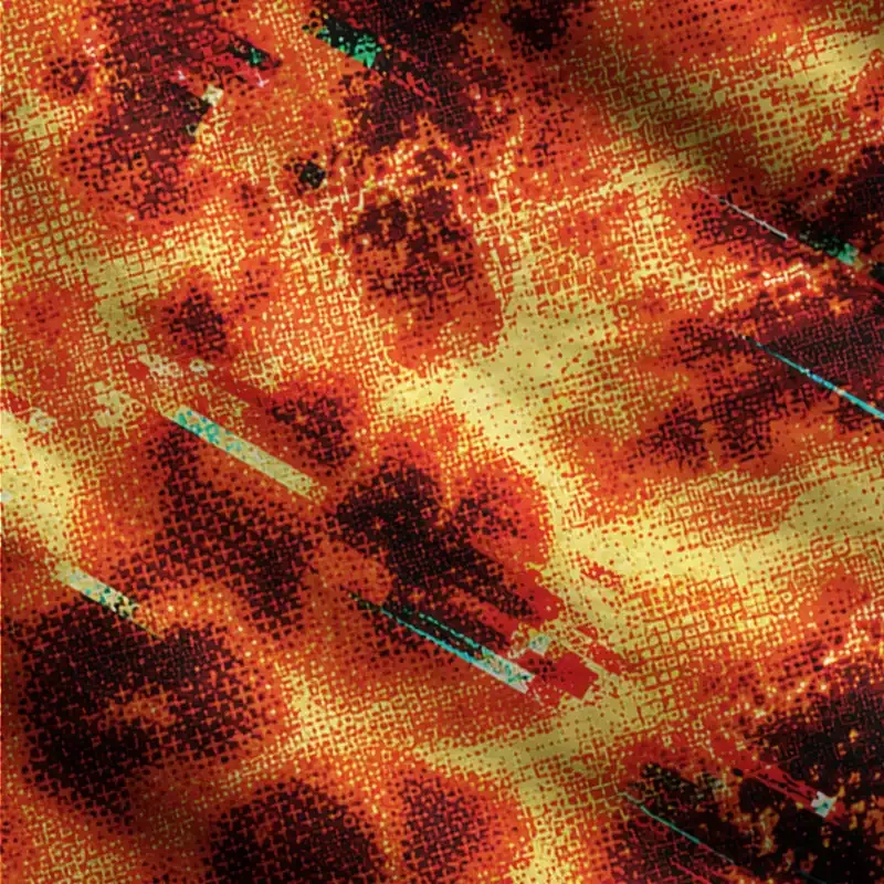 Soulisfree Glitched Monster in Flames Fuzzy Cardigan Sweater