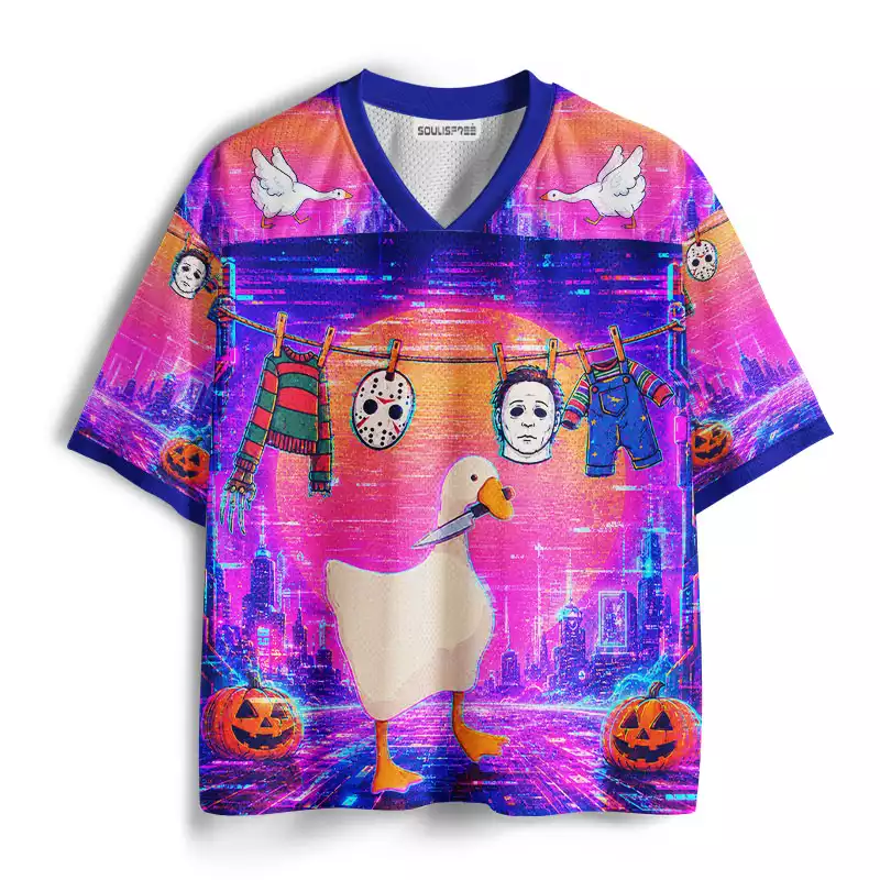Soulisfree Halloween Horror Goose Mesh Jersey