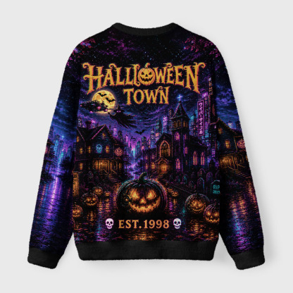 Soulisfree Halloween Town Fuzzy Crewneck Sweater