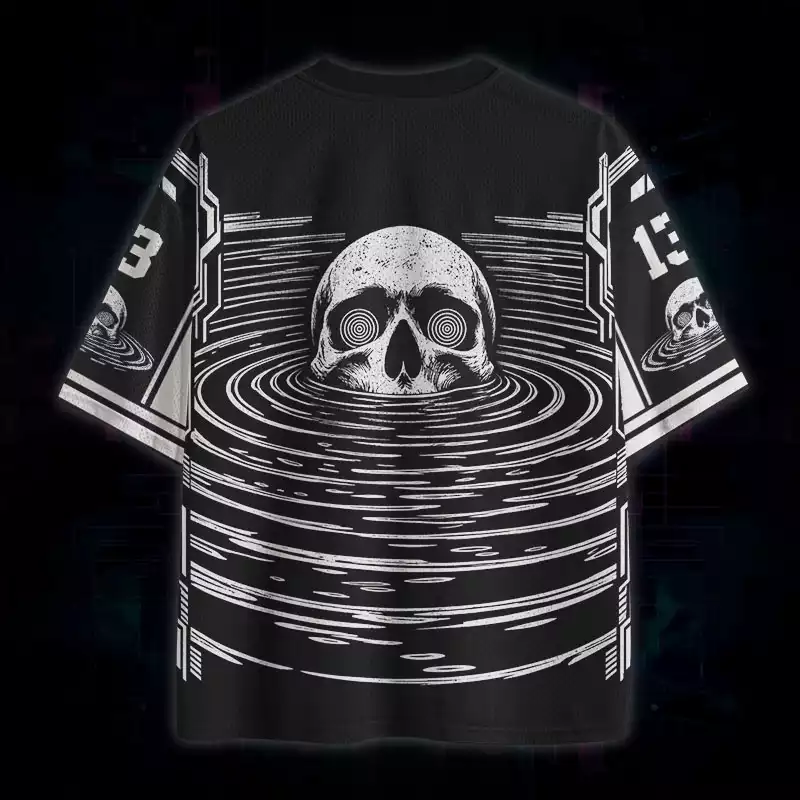 Soulisfree Hypnotic Skull Ripple Mesh Jersey