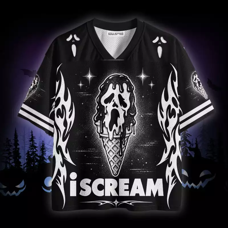Soulisfree I Scream Skull Ice Cream Mesh Jersey