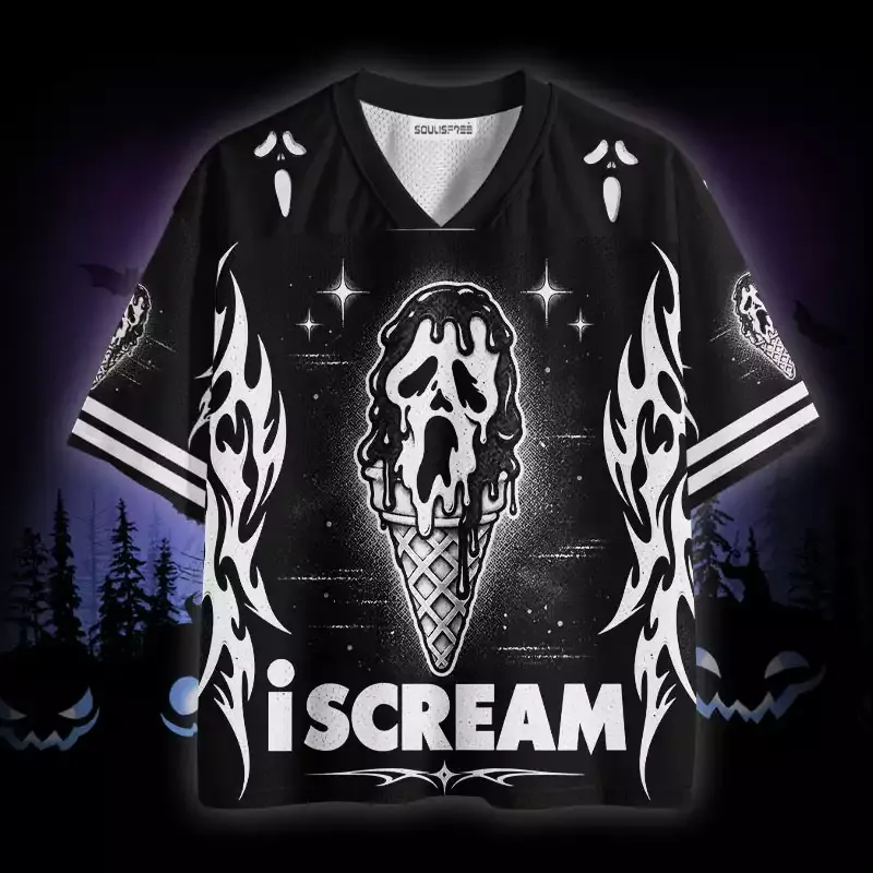 Soulisfree I Scream Skull Ice Cream Mesh Jersey