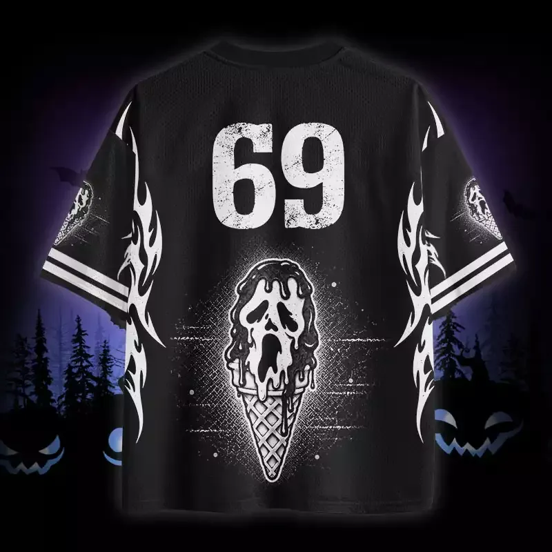 Soulisfree I Scream Skull Ice Cream Mesh Jersey