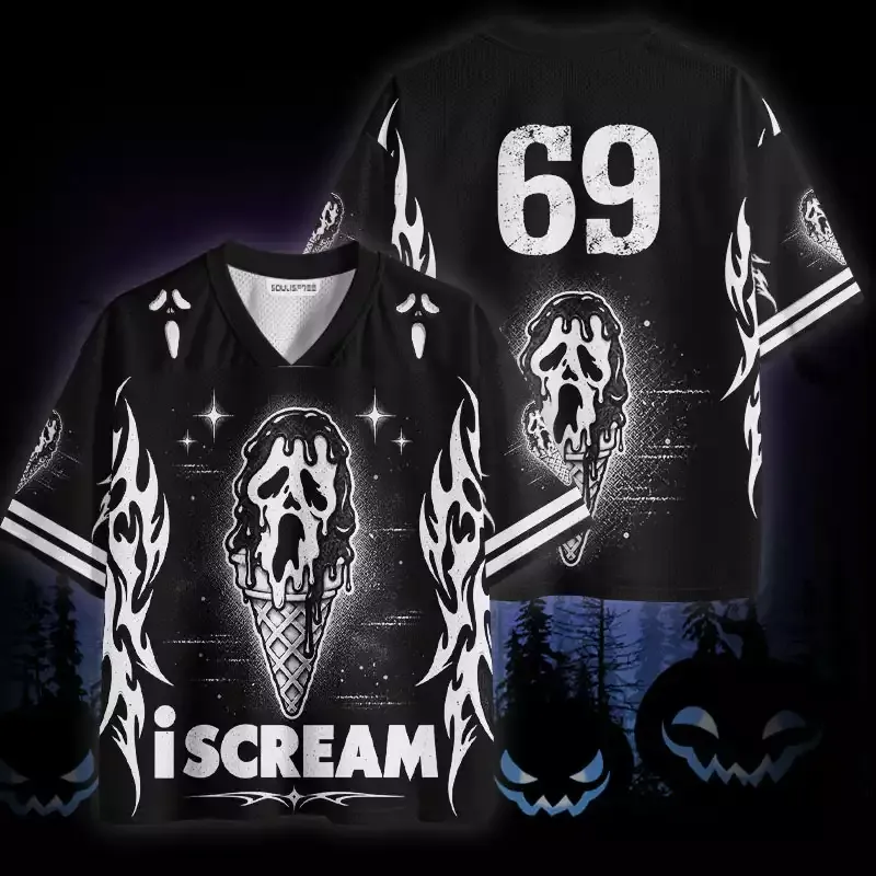 Soulisfree I Scream Skull Ice Cream Mesh Jersey