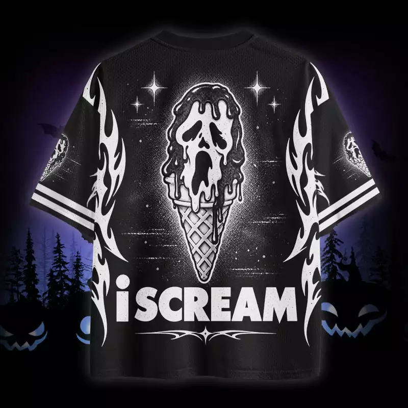 Soulisfree I Scream Skull Ice Cream Mesh Jersey