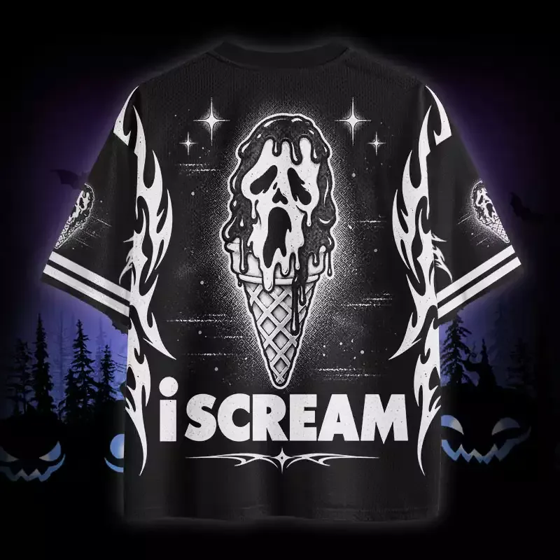 Soulisfree I Scream Skull Ice Cream Mesh Jersey