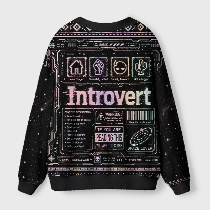 Soulisfree IntroVert Fuzzy Crewneck Sweater