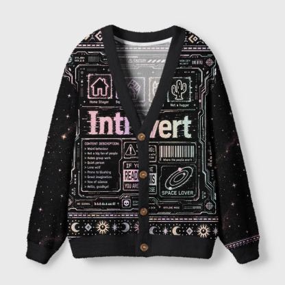 Soulisfree Introvert Cardigan Fuzzy Cardigan Sweater 
