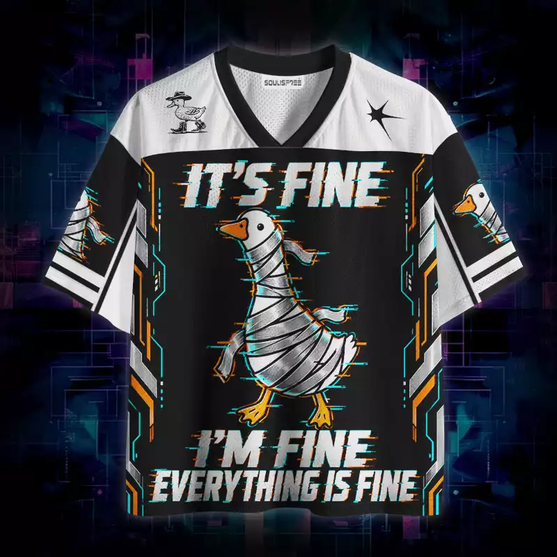 Soulisfree It's Fine I'm Fine Everything Is Fine Mesh Jersey