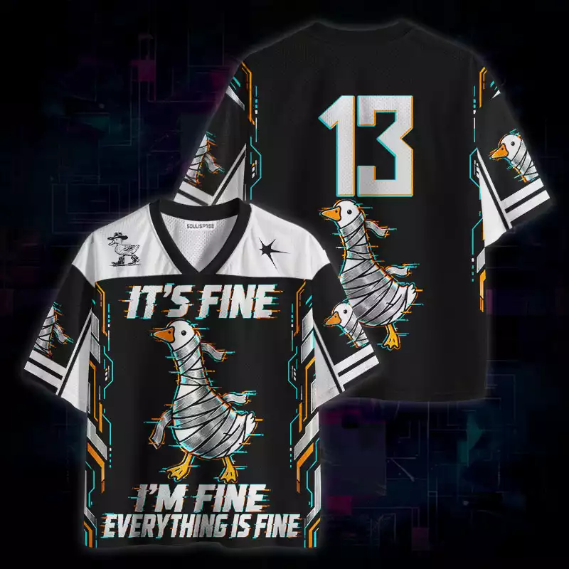 Soulisfree It's Fine I'm Fine Everything Is Fine Mesh Jersey