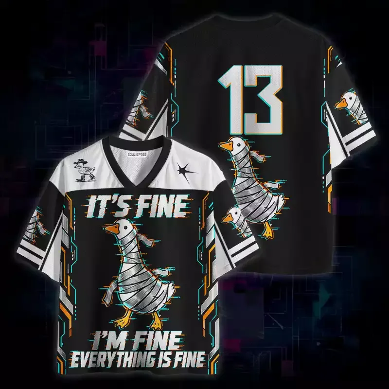Soulisfree It's Fine I'm Fine Everything Is Fine Mesh Jersey