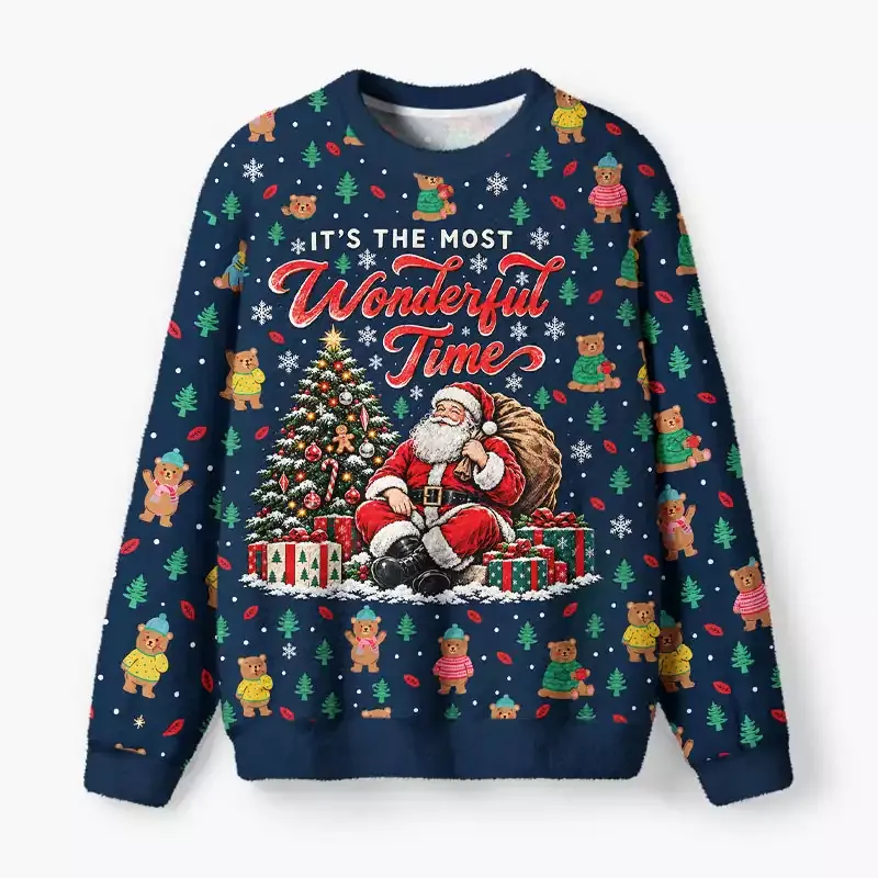 Soulisfree It's The Most Wonderful Time Fuzzy Crewneck Sweater