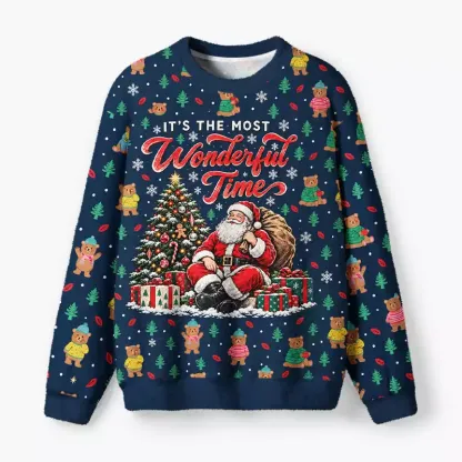 Soulisfree It's The Most Wonderful Time Fuzzy Crewneck Sweater