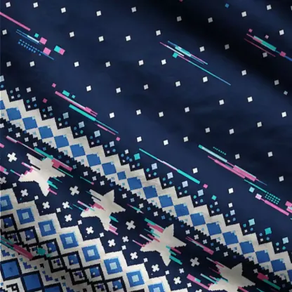 Soulisfree Navy Fair Isle Fuzzy Cardigan Sweater