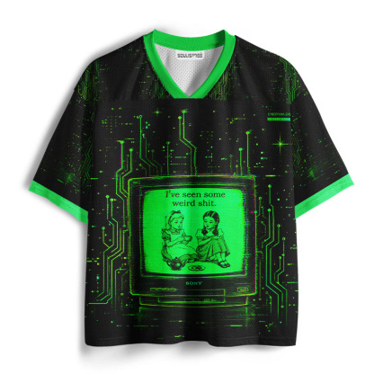 Soulisfree Neon Circuit Glitch TV Mesh Jersey