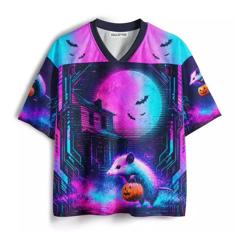 Soulisfree Neon Halloween Opossum Mesh Jersey