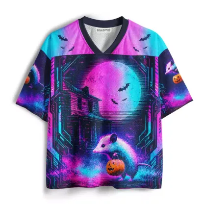 Soulisfree Neon Halloween Opossum Mesh Jersey