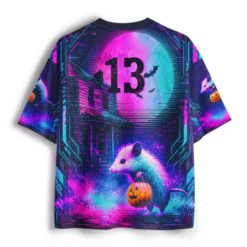 Soulisfree Neon Halloween Opossum Mesh Jersey