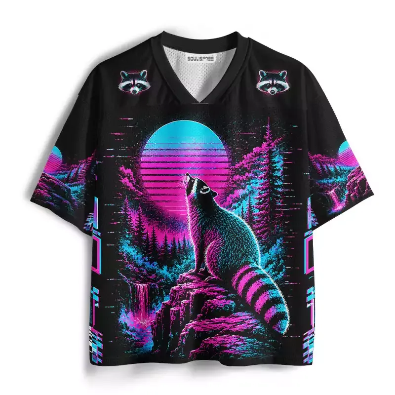 Soulisfree Neon Raccoon Wilderness Mesh Jersey
