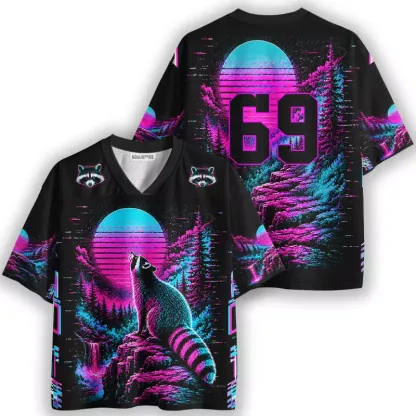 Soulisfree Neon Raccoon Wilderness Mesh Jersey