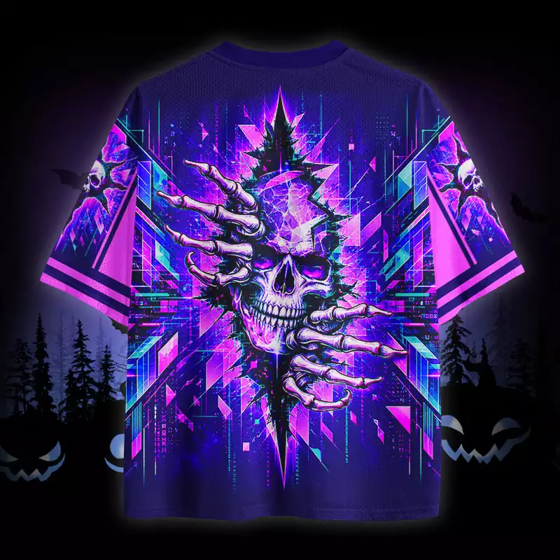 Soulisfree Neon Skull Sun Mesh Jersey