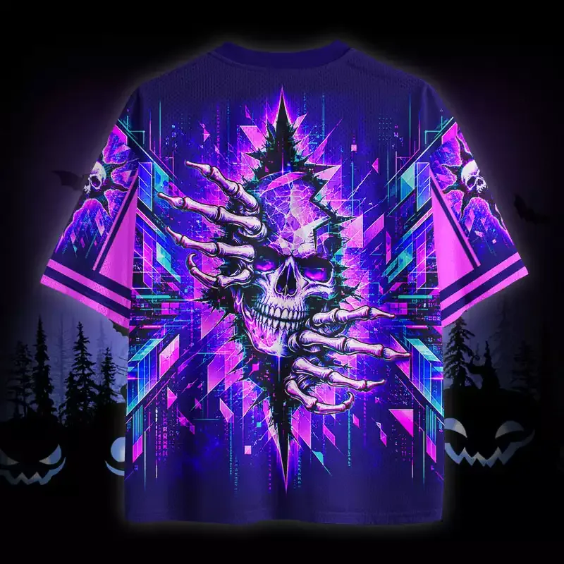 Soulisfree Neon Skull Sun Mesh Jersey