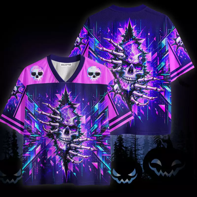Soulisfree Neon Skull Sun Mesh Jersey