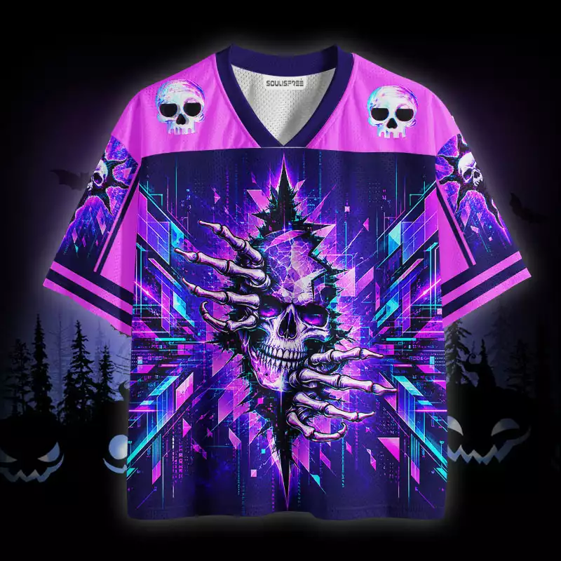 Soulisfree Neon Skull Sun Mesh Jersey