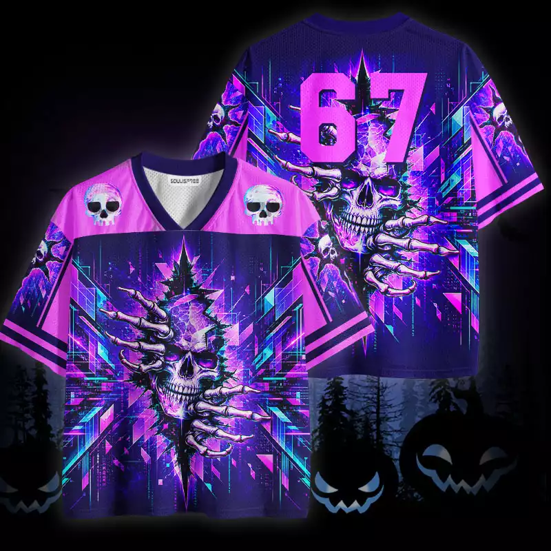 Soulisfree Neon Skull Sun Mesh Jersey