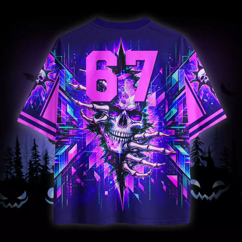 Soulisfree Neon Skull Sun Mesh Jersey