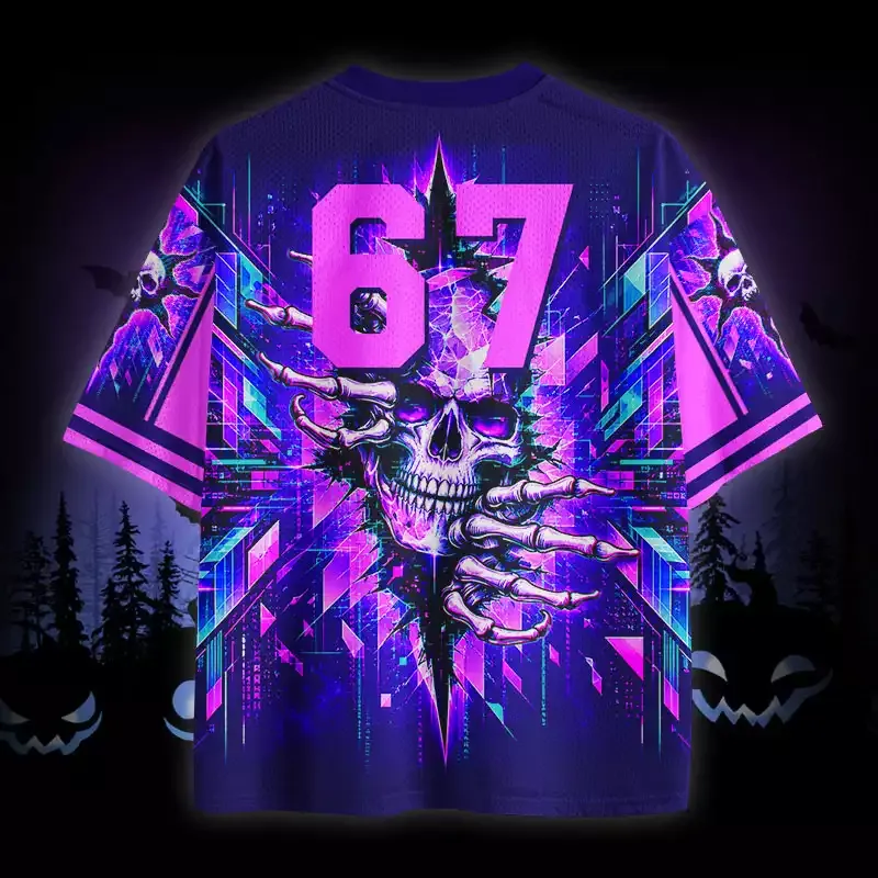 Soulisfree Neon Skull Sun Mesh Jersey