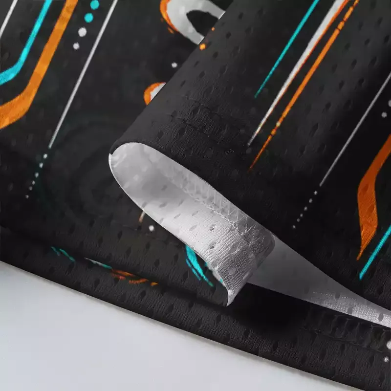 Soulisfree Neon Spiral Glitch Mesh Jersey