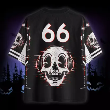 Soulisfree Never Better Glitch Skull Mesh Jersey