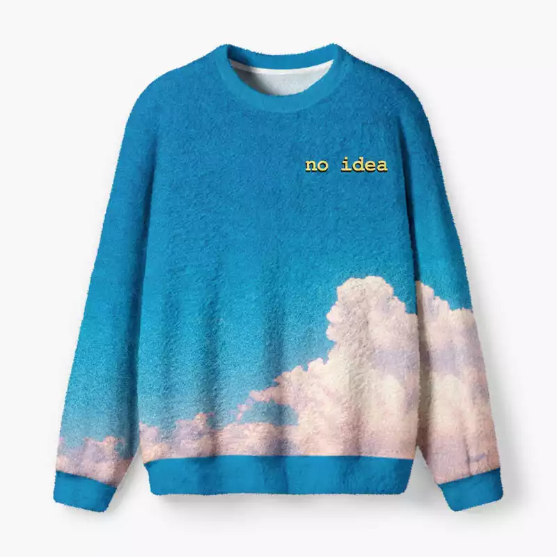 Soulisfree No Idea Fuzzy Crewneck Sweater