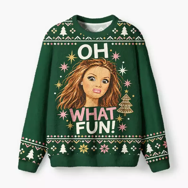 Soulisfree Oh What Fun! Fuzzy Crewneck Sweater