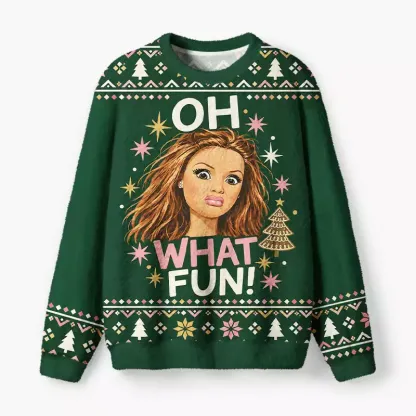 Soulisfree Oh What Fun! Fuzzy Crewneck Sweater