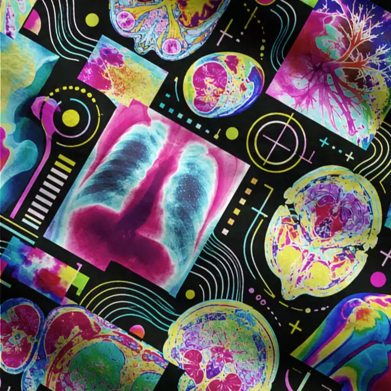 Soulisfree Psychedelic Anatomy Fuzzy Cardigan Sweater