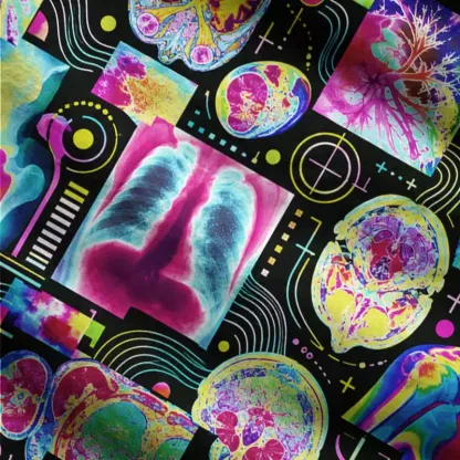 Soulisfree Psychedelic Anatomy Fuzzy Cardigan Sweater