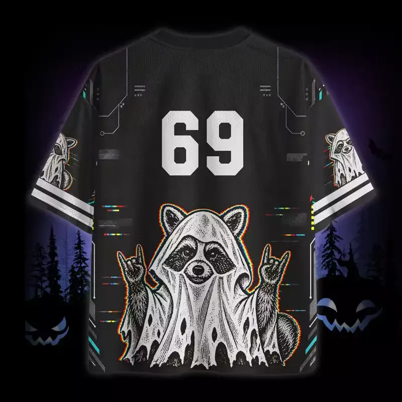 Soulisfree Raccoon Halloween Feral Mesh Jersey
