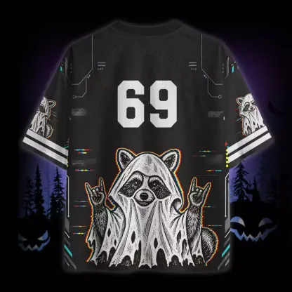 Soulisfree Raccoon Halloween Feral Mesh Jersey